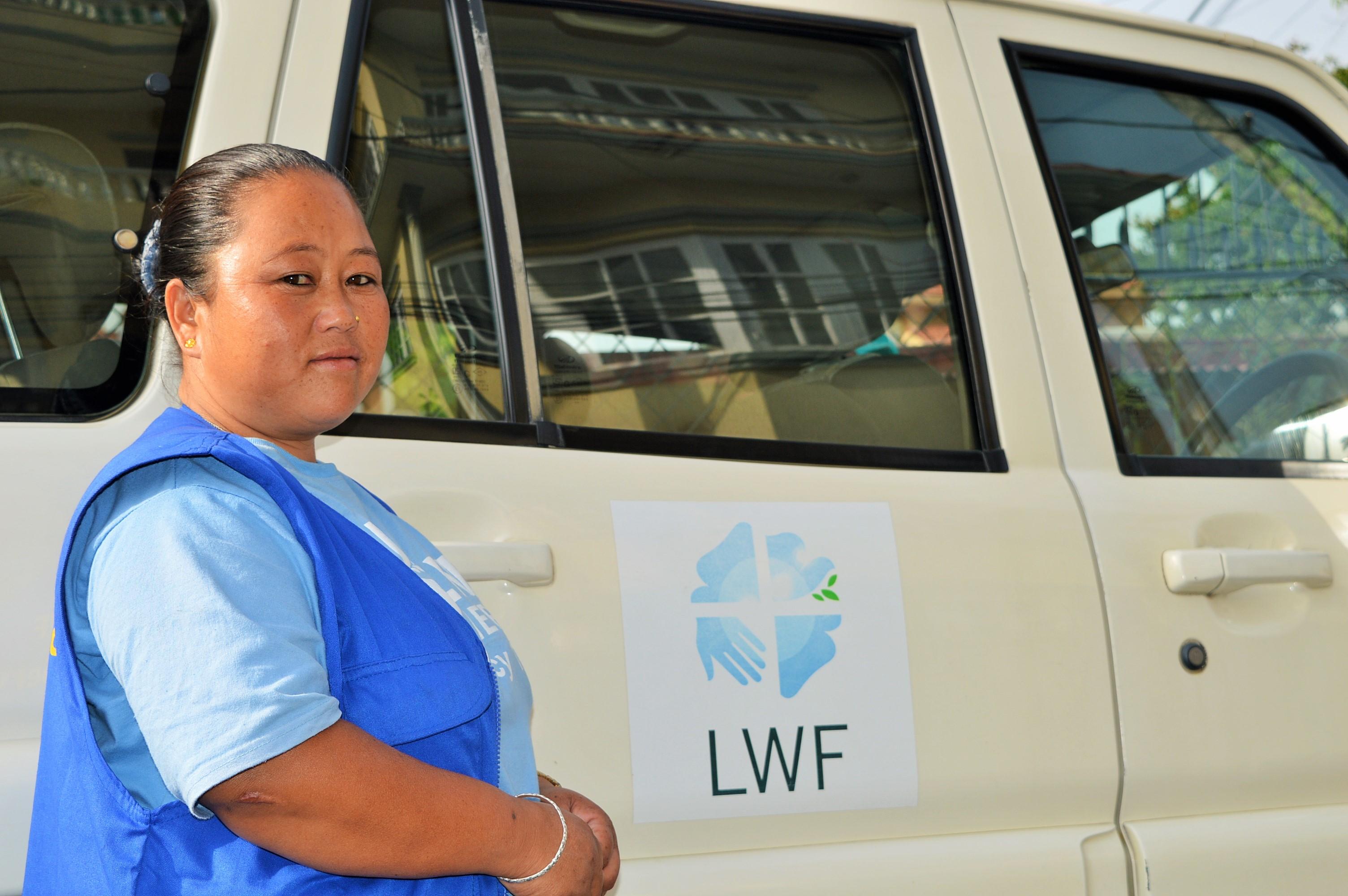 Driver Anita Rana Magar faced angry crowds and landsides during a relief mission. Photo: LWF/ L. de Vries
