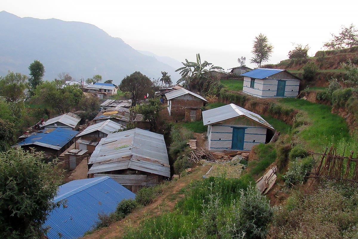 New houses in Sirangaun village, which was largely destroyed by the earthquake.