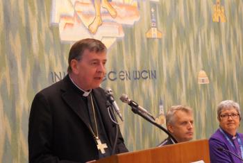 PCPCU President Kurt Cardinal Koch reflects on “From Conflict to Communion.” © LWF/S. Gallay