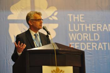 LWF General Secretary Martin Junge presents his report to Council 2014 meeting in Medan, Indonesia, 12-17 June. Photo: LWF/M. Renaux