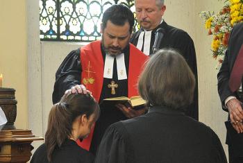 Ordination ceremony of Hanna Schramm in April 2014. Photo: LWF/Leonardo Pérez