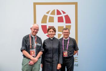 Anglican Archbishop of Canterbury Justin Welby with LWF General Secretary Rev. Anne Burghardt and LWF Assistant General Secretary for Ecumenical Relations Prof. Dirk Lange. Photo: Lambeth Conferenc/Richard Washbrooke 