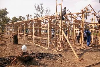 The construction site of the new health center, which will benefit about 14,00 Congolese refugees and nearby host communities. Photo: LWF Angola