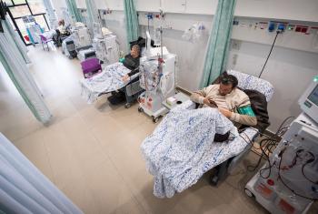Patients receive Dialysis treatment at the Augusta Victoria Hospital. Photo: LWF/Albin Hillert.