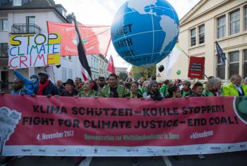 Thousands of climate activists from across the world took to the streets of Bonn just before the start of the UN climate conference COP23. Photo: WCC/Sean Hawkey