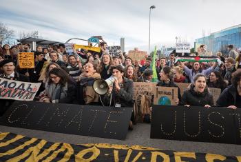 As COP25 is about to draw to a close, hundreds of young people mobilize through Fridays for Future in a strike for the climate, inside and outside the venue of COP25 in Madrid, calling for urgent action for climate justice. All photos: LWF/Albin Hillert