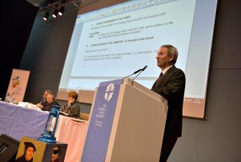 The LWF Council endorsed the report of the Mennonite task force at its June meeting. It was part of recommendations from the Committee for Theology and Ecumenical Relations, presented by its chairperson, Presiding Bishop Dr Miloš Klátik, Evangelical Church of the Augsburg Confession in the Slovak Republic. Photo: LWF/M. Renaux