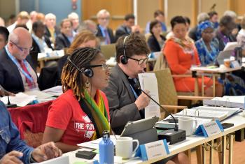 Council member Daniëlle Dokman makes a submission during the 20 June session of the LWF Council meeting. Photo: LWF/M. Renaux