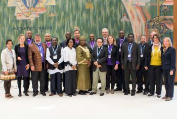 New church leaders who have formed a peer support network, seen here with communion office staff. Photo: LWF/S. Gallay