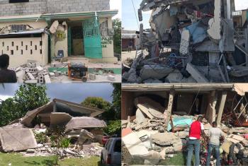 Houses and other buildings destroyed by the 7.2-magnitude earthquake which hit the south-west of the country on 14 August 2021. Photos: KORAL/MR Batismé 