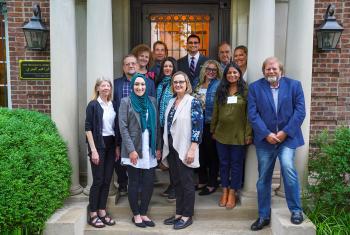 ELCA’s Kathryn Lohre, front center, with the Executive Committee of Shoulder to Shoulder, a national coalition of religious denominations and faith-based organizations committed to ending discrimination and violence against Muslims in the United States. Photo: El-Hibri Foundation 