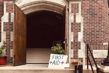 The doors of Holy Trinity in Minneapolis remained opened 24-hours supplying first aid to protestors and food to the community. Photo: Holy Trinity Lutheran Church/D. Rojas Martinez