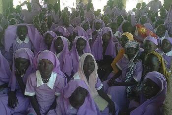 A fully attended classroom with school girls going on with learning unperturbed by the security situation. Photo: LWF South Sudan