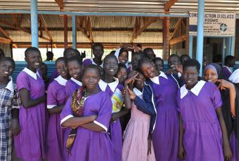 Girls in primary school in Kakuma refugee camp, Kenya. LWF is working to protect their right to education and a childhood without violence. Photo: LWF/ C. Kästner