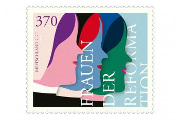 The “Women of the Reformation” commemorative stamp was designed by Susann Stefanizen and presented to the public in the Market Church in Hannover, Germany. Photo: Federal Ministry of Finance