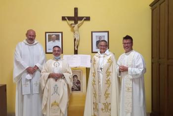 Bishop Karin Johannesson and Rev. James Hadley with the parish priests of Lampedusa, Fr Carmelo Rizzo and Fr Luca Camilleri. All photos: J Hadley and A Johannesson