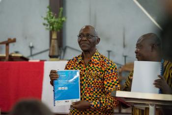 Prof. Ansu Sonii, Liberian Minister of Education launched the study. All photos: LWF/ Albin Hillert
