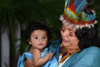 This year’s LWF Christmas card features an indigenous mother and child from Guyana. Photo: Cleveland Bradford/Eclipse Digitalphoto Studio