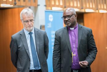 The LWF has urged members of the global community of states to mark the 70th anniversary of the Universal Declaration of Human Rights today by reaffirming commitment to the declaration and to safeguarding freedom, justice and peace in the world. LWF general secretary Rev. Dr Martin Junge (left) and LWF President Archbishop Musa Panti Filibus (right). Photo: LWF/Albin Hillert