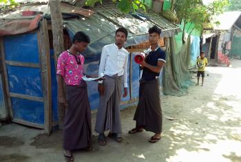In IDP camps in Rakhine State, loudspeakers are used to broadcast COVID-19 prevention messaging in Rohingya and other local languages. All Photos: LWF/Myanmar