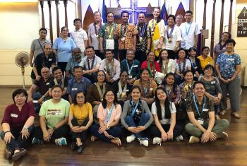 Workshop participants with local church staff in the Immanuel Lutheran Church in Malabon, Manila. All photos: LWF/Marina Dölker