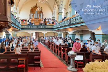 On 12 July, a confirmation service was held in Murska Sobota, observing the distancing and other rules. Photo: ECS