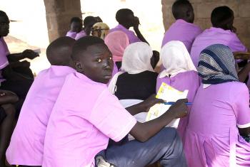 ALP level 3 students in class in Yusuf Batil refugee camp, Maban county, South Sudan. Photo: LWF/C. Kästner