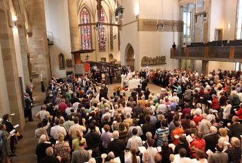 Eucharistic service at the LWF Eleventh Assembly 2010 in Stuttgart, Germany. Photo: LWF/J. Latva-Hakuni