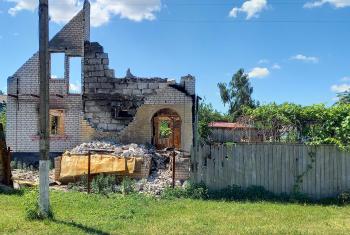 Houses in Chernihiv, as seen by the LWF assessment team. Photo: LWF/J.Pfattner 