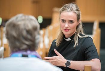 Thuridur Björg Wiium Arnadottir is one of the youngest Lutheran pastors, serving in The Evangelical Lutheran Church of Iceland. Photo: LWB/Albin Hillert