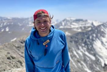 On Eagle Peak, Wyoming USA. Daniel Kirschbaum ELCA Program Director for Young Adult Ministry says, “I love to be steeped in creation.” Photo: Rainbow Trail Lutheran Camp 