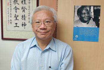 General Secretary of the Chinese Rhenish Church Hong Kong Synod, Mr. Leon Chau in his office in Hong Kong. Photo: CRCHKS