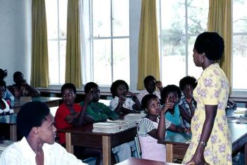 Constance Kangueehi, a former student, teaches the next generation.