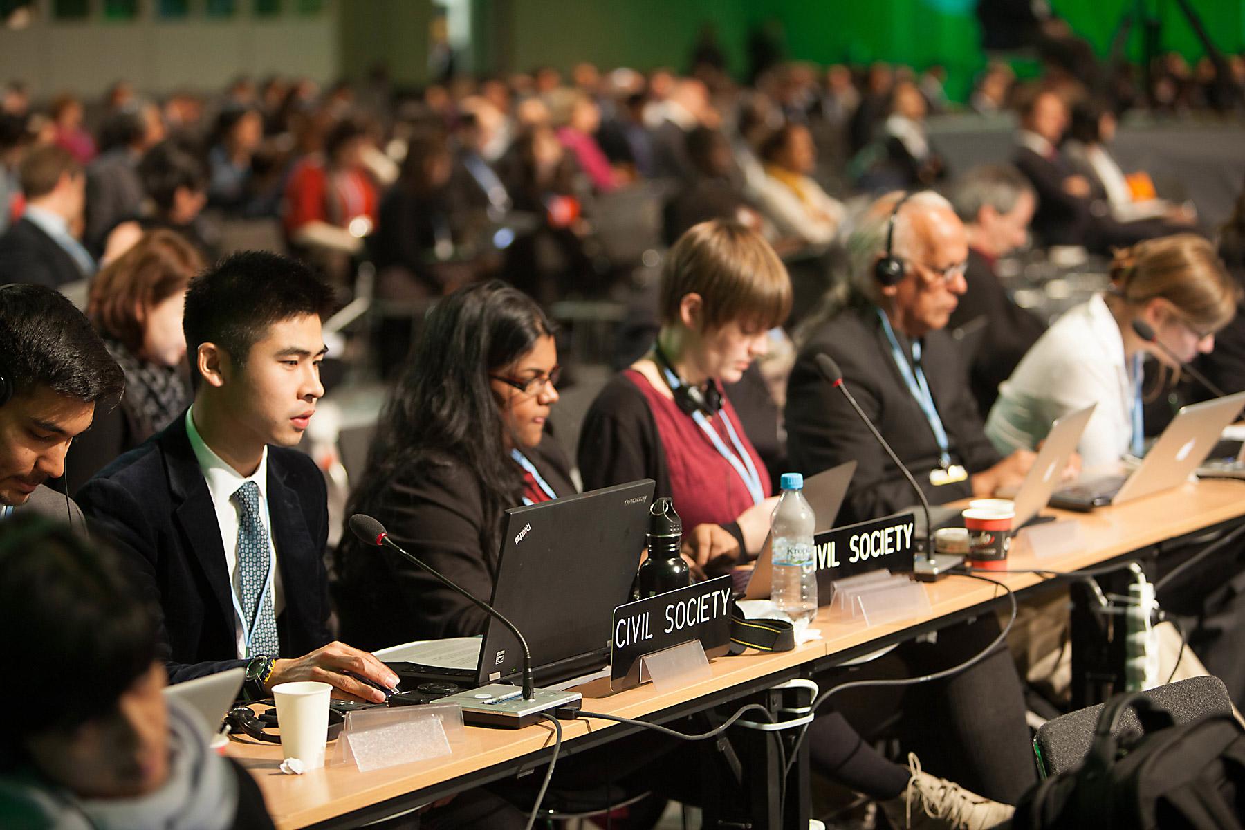 Many of the 15,000+ participants at the UN climate change conference are civil society. Photo: Sean Hawkey