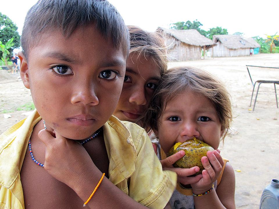 Children from the La Esperanza indigenous community in the department of Arauca in Colombia. The LWF has been supporting communities like this which have been displaced by the decades-long armed conflict in the country. Â© LWF/DWS Colombia/M. SjÃ¶gren