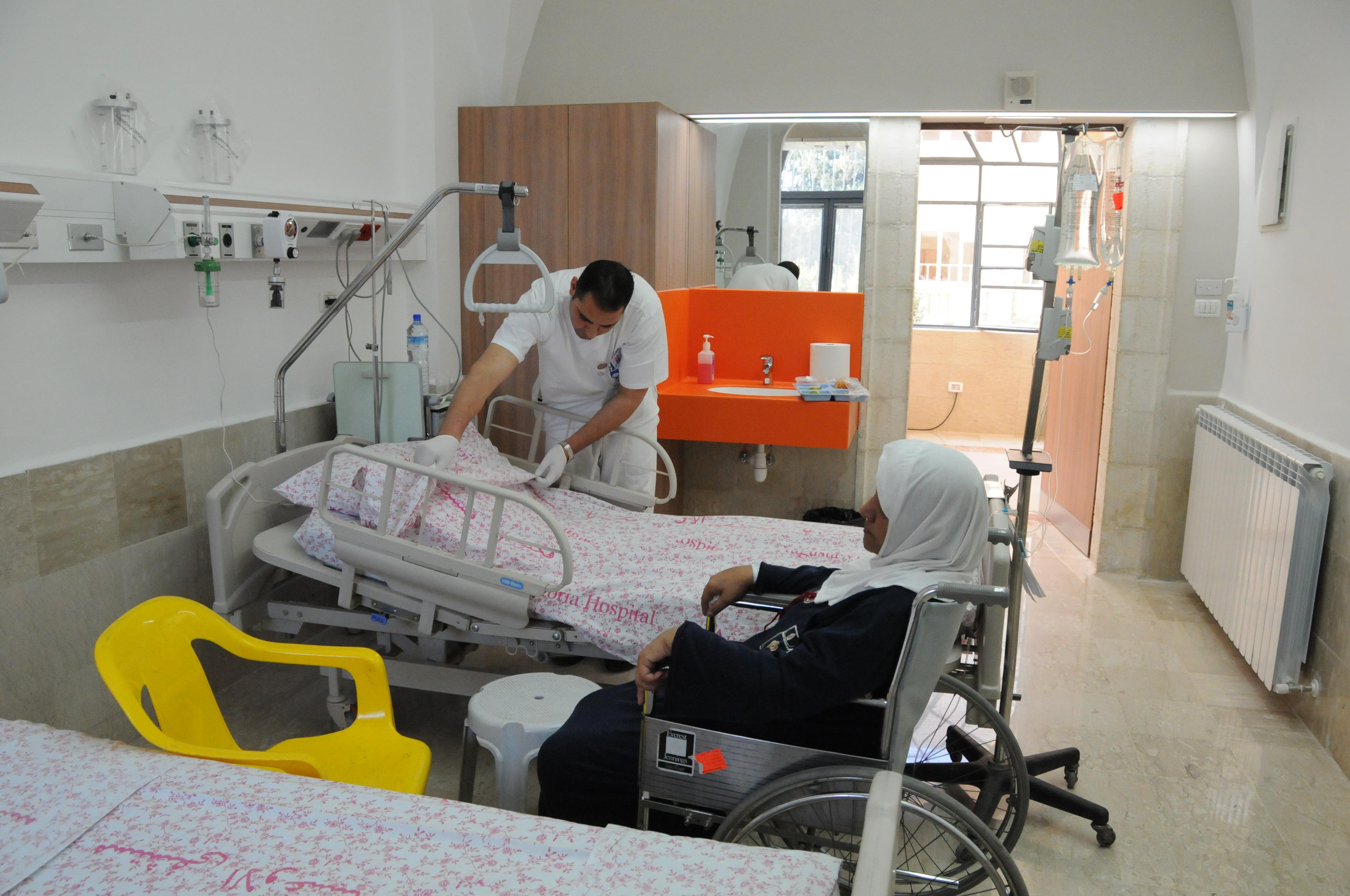 One of the new inpatient rooms at the Augusta Victoria Hospital in East Jerusalem. Photo: LWF/ M. Brown