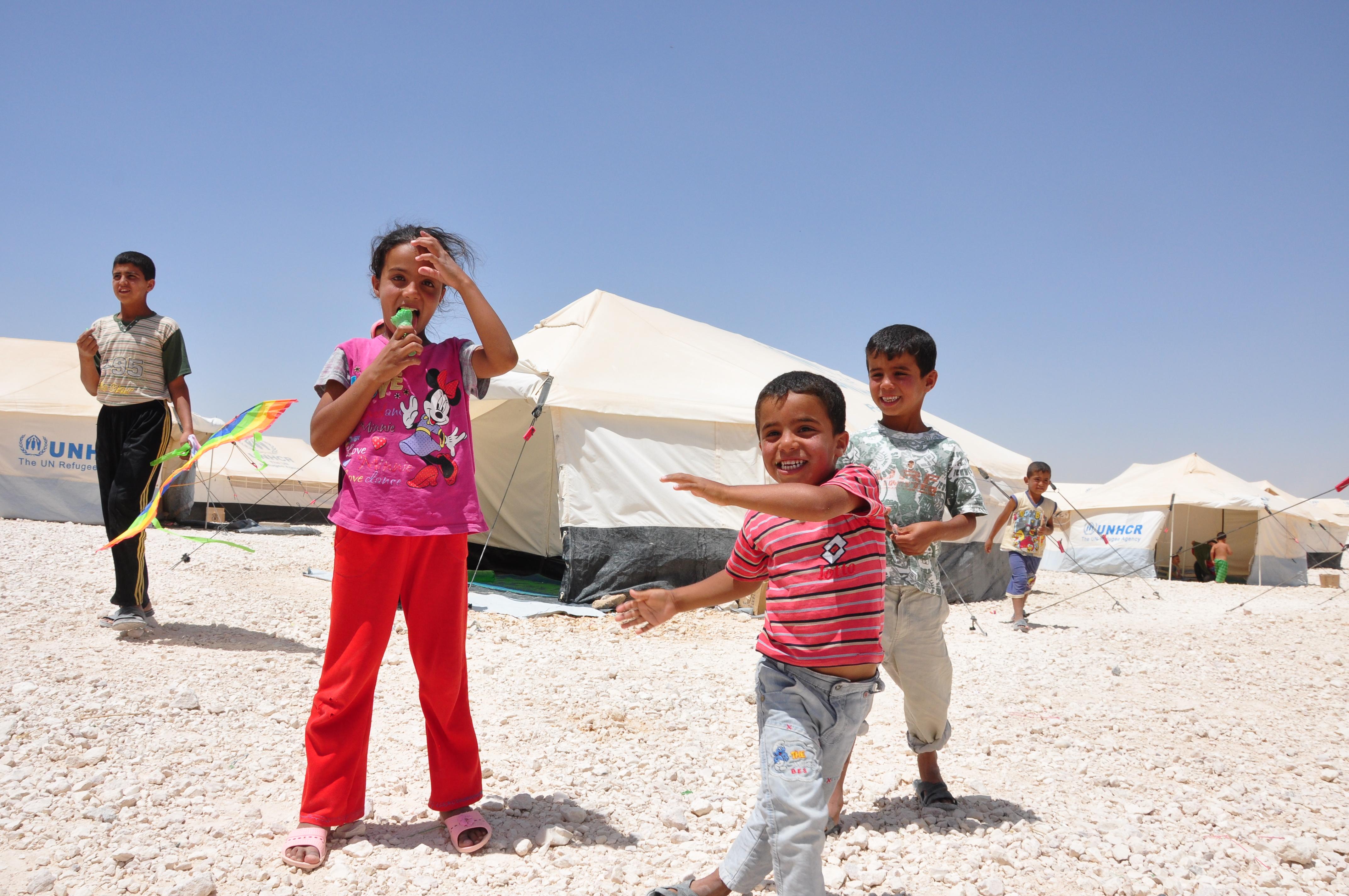 Spielende Kinder im Flüchtlingslager Za‘atari in Jordanien © LWB/R. Schlott