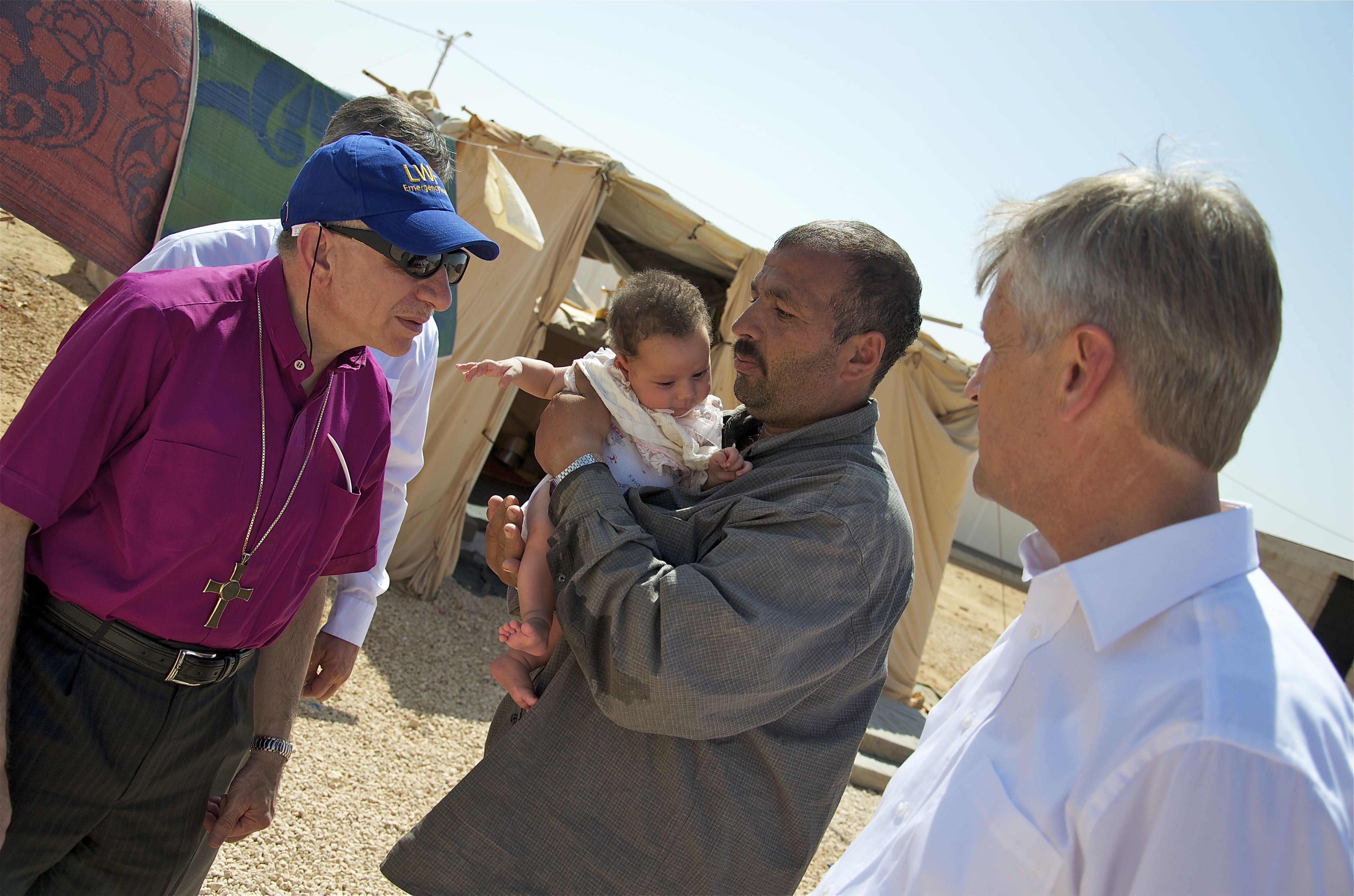 The LWF President and General Secretary visit Zaâatri residents in 2012. Photo: LWF/Thomas Ekelund