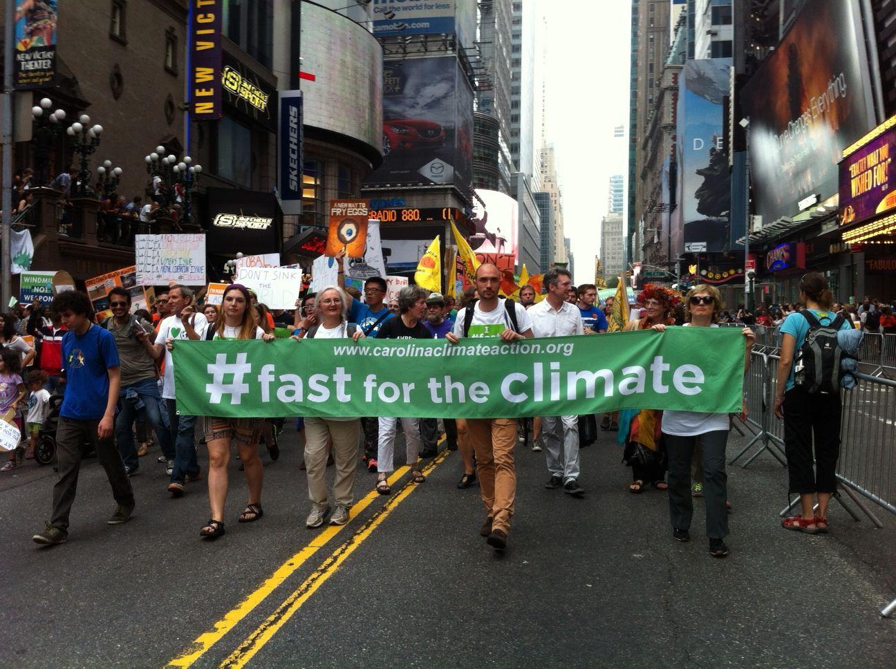 The LWF delegation to the New York Climate events participated in the âLargest Climate Marchâ in history, held 21 September, in New York City. Photo: #Fast for the Climate: Nikola Taylor