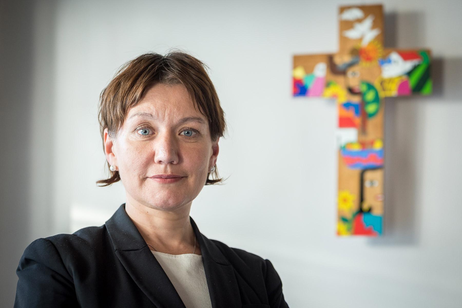 LWF General Secretary Rev. Anne Burghardt will be awarded the 2022 âDer Friedensteinâ prize. Photo: LWF/Albin Hillert