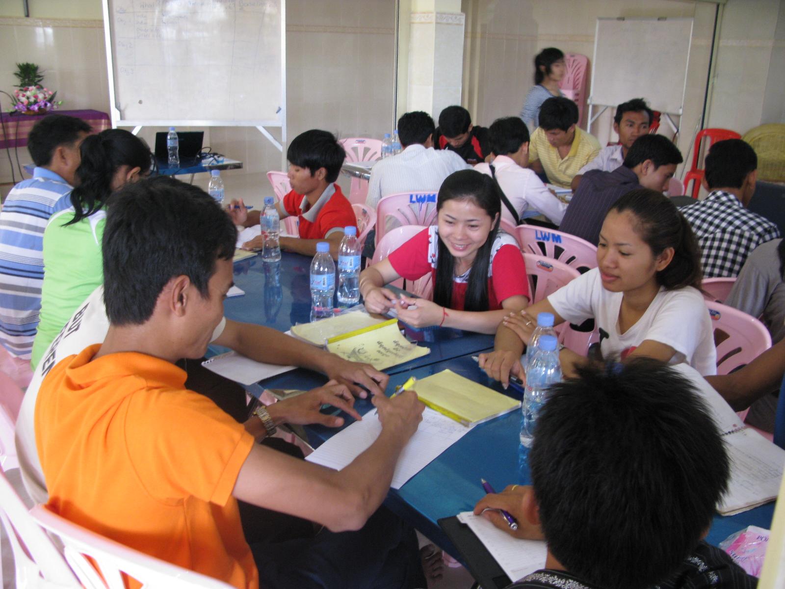 Participants in an LWF-facilitated project management workshop for the Lutheran Church in Cambodia. Photo: Sally Lim