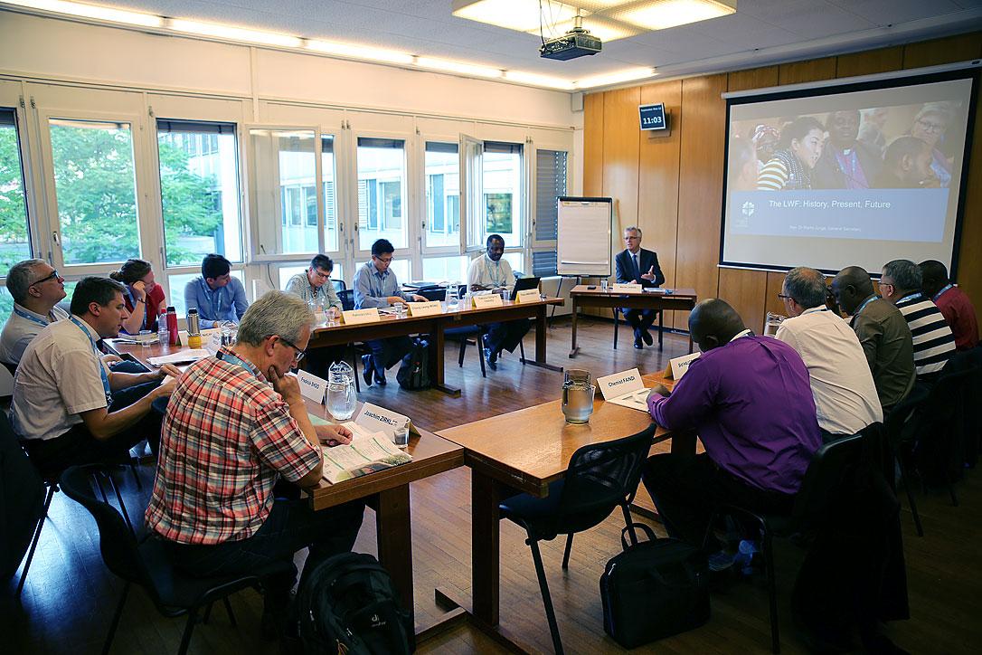 Elf Leitungspersonen aus LWB-Mitgliedskirchen kamen vom 12.-18. September in Genf zusammen, um sich über ihre Berufung in ihren Kirchen und in der globalen LWB-Gemeinschaft auszutauschen und voneinander zu lernen. Foto: LWB/S. Gallay