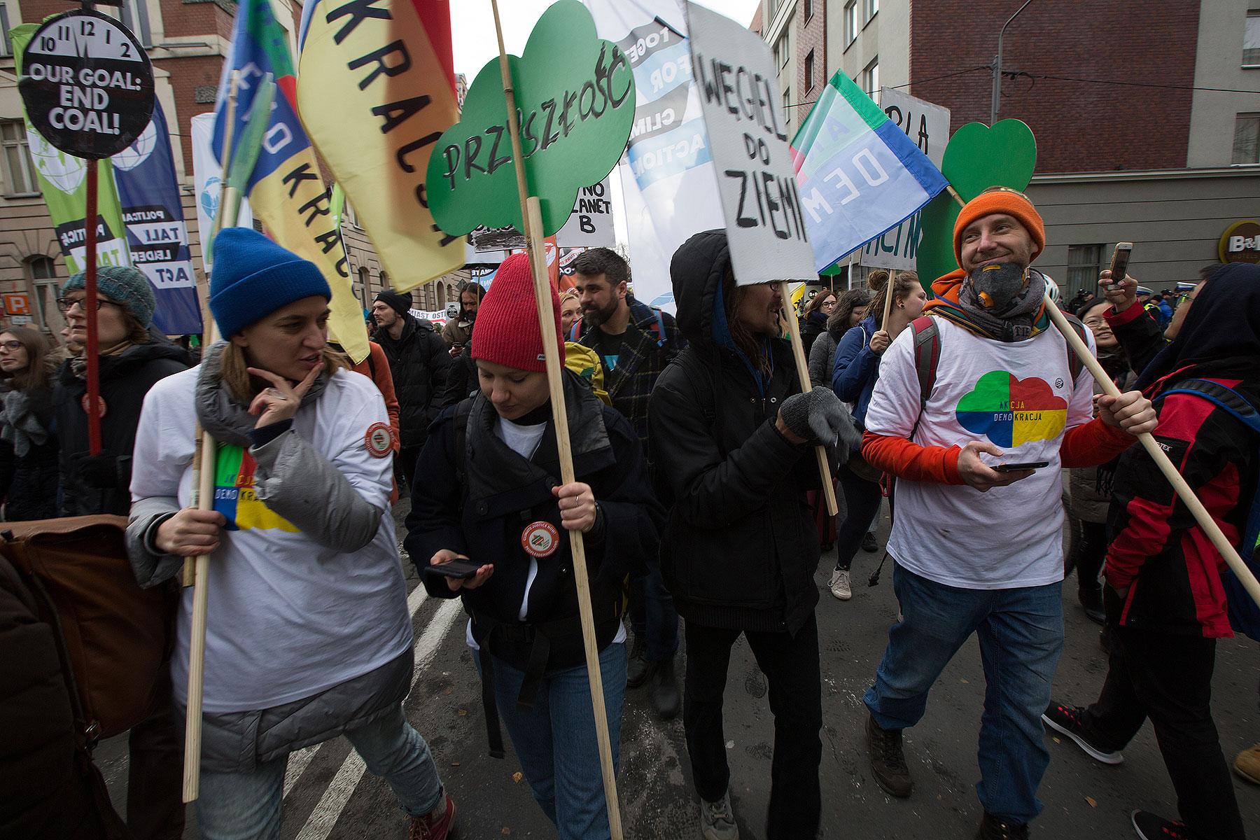 A march took place through Katowice, Poland during the UN climate negotiations of COP24, with marchers from all over the world, protesting the dangerously slow process of the negotiations. Photo: LWF/Sean Hawkey 