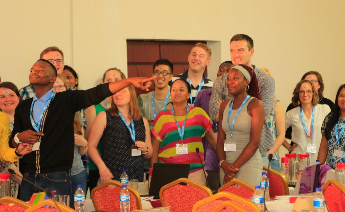 Delegates and stewards participating in the intercultural training session at the LWF Youth Pre-Assembly 2017 in Ondangwa, Namibia. Picture by Johanan Celine Valeriano