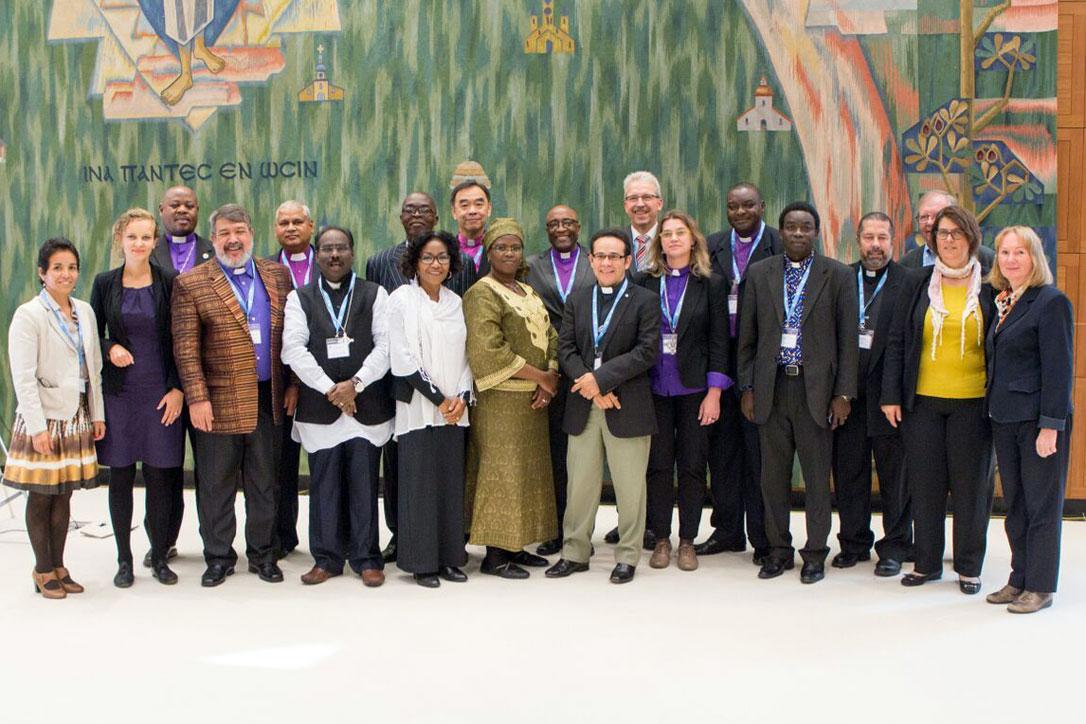 New church leaders who have formed a peer support network, seen here with communion office staff. Photo: LWF/S. Gallay
