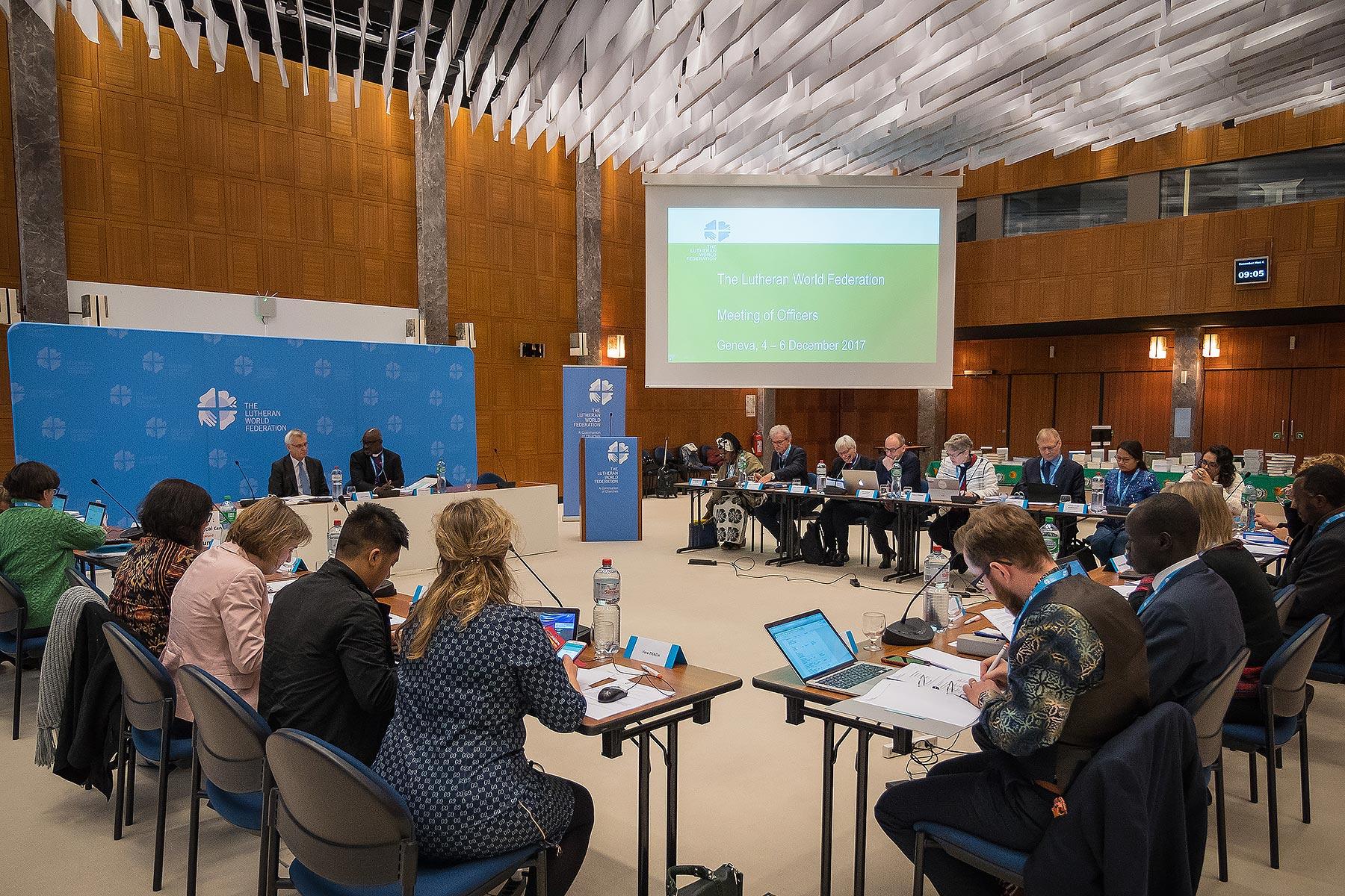 The Meeting of Officers met for the second time in Geneva, Switzerland on the 5 December 2017. Photo: LWF/S. Gallay
