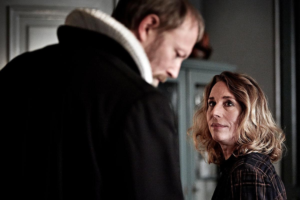 Herrens Veje is a Danish drama about the many facets of faith and meaning. Johannes Krogh (Lars Mikkelsen) is a dean in the church and a main character in the series. Elisabeth Krogh (Ann Eleonora JÃ¸rgensen) is his wife. Photo: DR1/Tina Harden