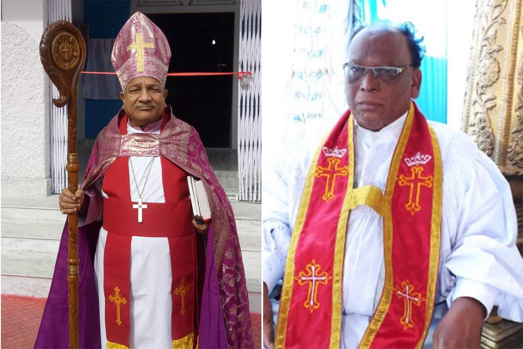 Bishop Emmanuel Panchoo, ELCMP (left), and Rev. Kunja Daniel (GSELC). Photos: UELCI