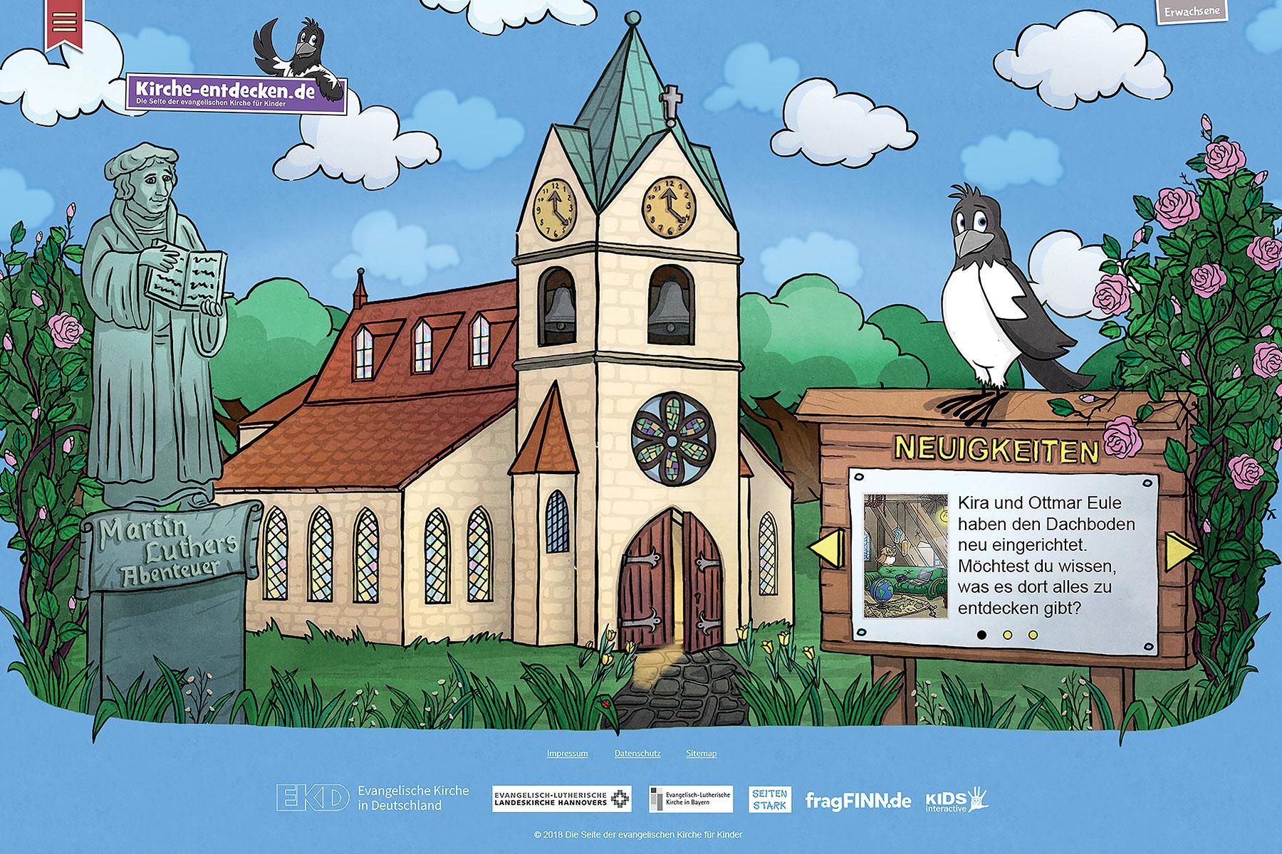 The âDiscovering churchâ website invites children to discover the church and Christian faith and to explore the life of Martin Luther and the Reformation. Photos: epv
