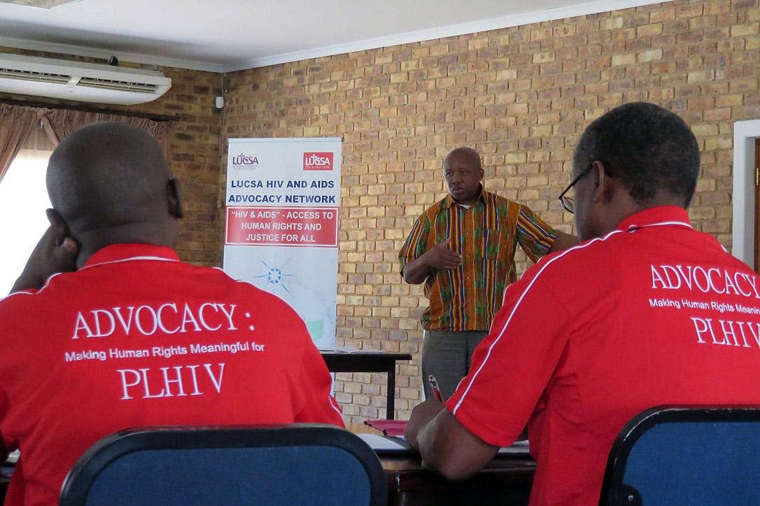 Churches in Africa recognize the urgent need to address the human rights issues associated with the HIV pandemic in Africa. LUCSA executive director Rev. Dr David Tswaedi leads a session of the December workshop in Johannesburg. Photo: LUCSA/Allison Westerhoff